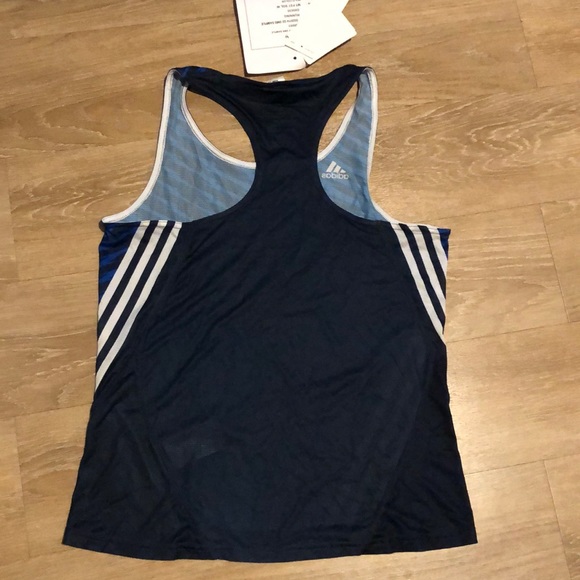 Adidas running racerback tank top S mesh zig zag - Picture 7 of 8